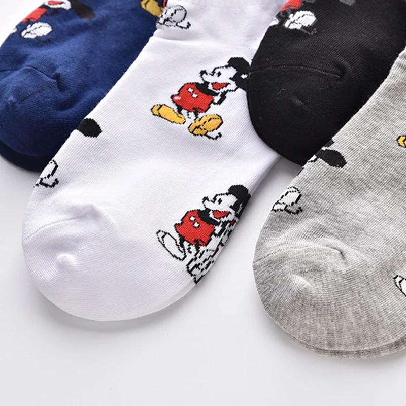 Disney Mickey Mouse Cotton Socks Cartoon Mickey Mouse Casual Breathable Kawaii Socks Spring Autumn Student Sports Short Socks