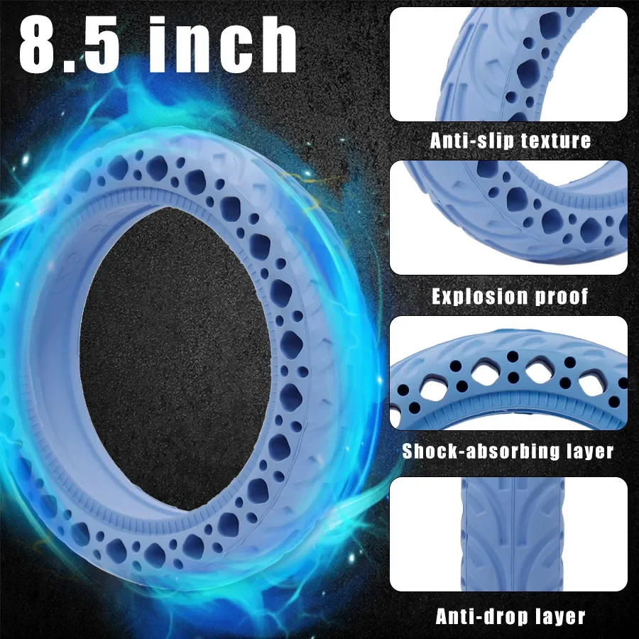 Rubber Solid Tire for Xiaomi 3 Mijia M365 Electric Scooter Shock Absorber Damping Tyre For Pro Pro2 1S 8 1/2 Tubeless 8.5\