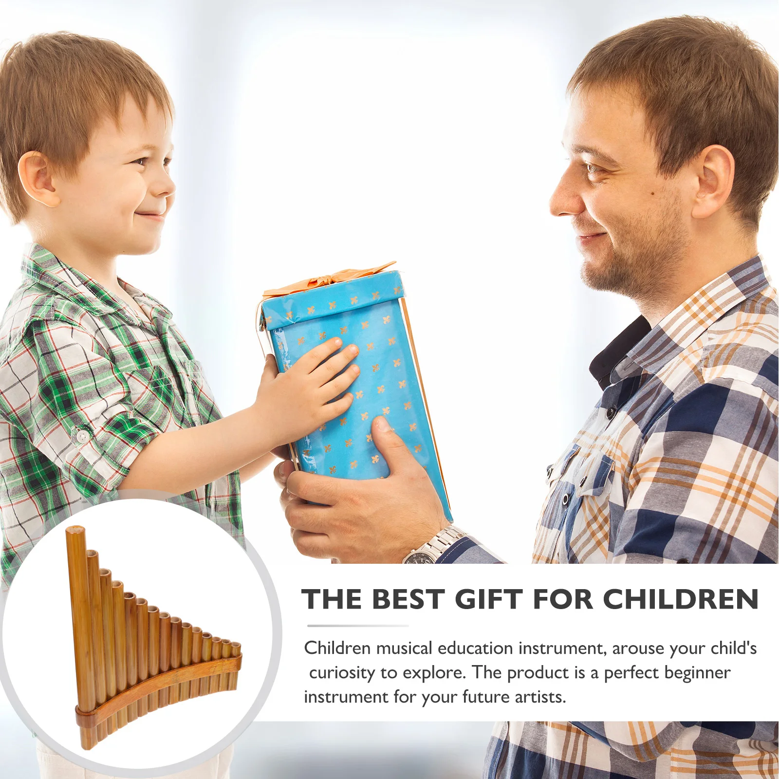 

15-Pcs Bamboo Pan Flute Medium Smooth Edges Eco-Friendly Material Beginner Musical Instrument Portable Wood Color