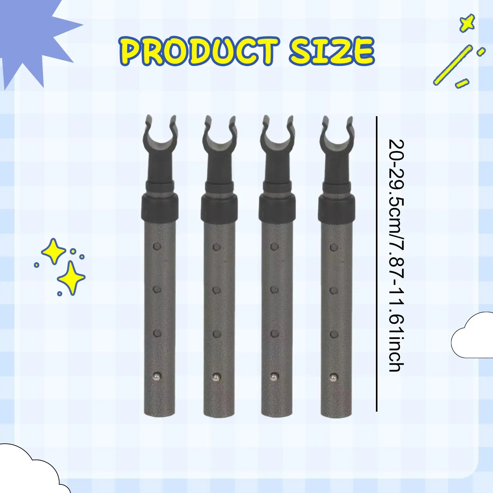 แท่งรองรับโต๊ะรถเข็นแคมป์ปิ้ง 4 ชิ้น อุปกรณ์เสริมรถเข็นสวน ยกสูงขึ้น