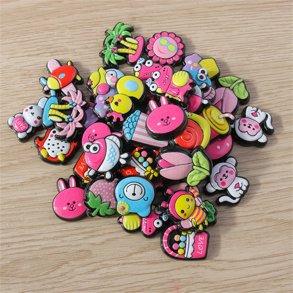 Tusember 15 Stück Niedliche Gemischte Tier-, Obst- und Blumen-Charms aus Acrylharz mit Flacher Rückseite für DIY Nagelkunst und Handyhüllen-Dekoration – Detail 4