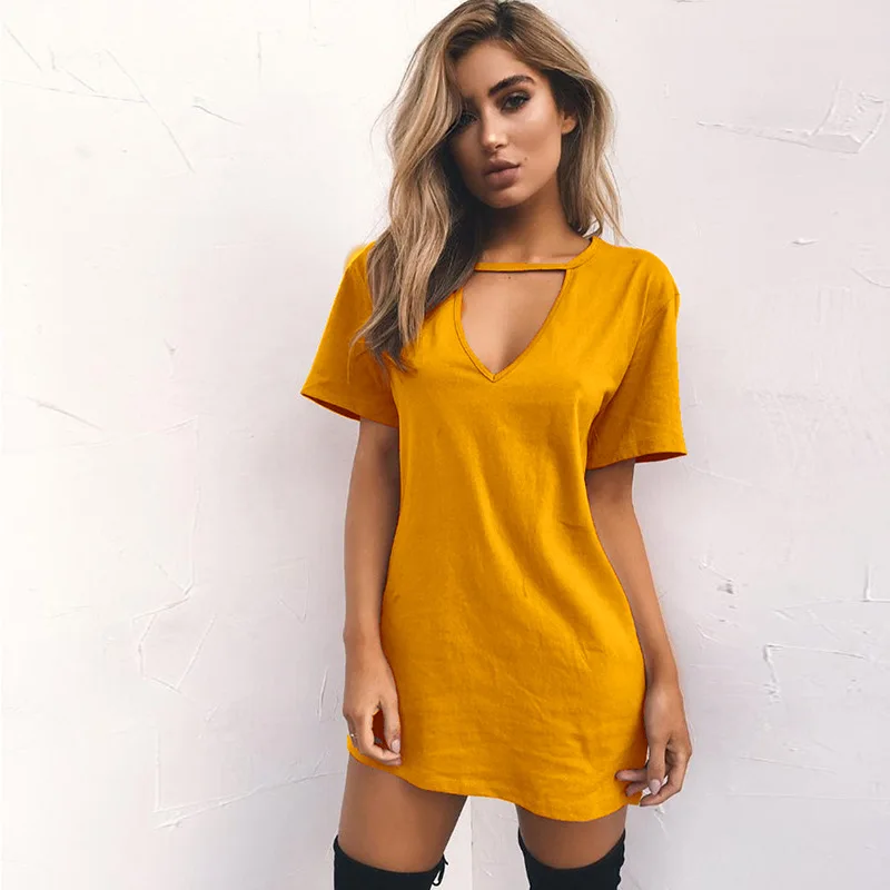 Faionable Casual Long Svel T-irt Women's Top Street Sle Loose Fit  Color V-Ne Mid-Length Spring Summer