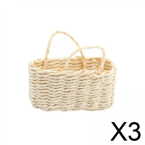 Mini Woven Basket for Dollhouse 1 12 Scale Dolls House Furniture Decor Bamboo Picnic Accessory DIY Projects