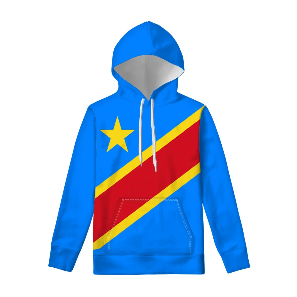 Zaire Zipper Hoodie Custom Made Name Number Zar Sweatshirt Nation Flag Za Congo Country French Print Photo Casual Clothes