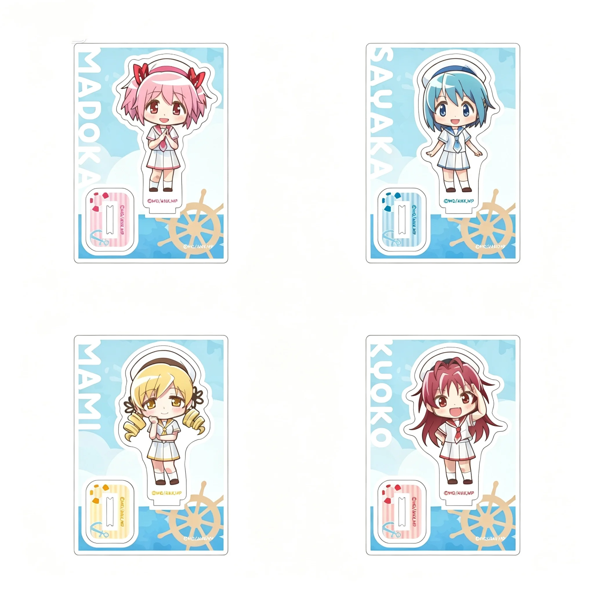 Anime Puella Magi Madoka Magica Sayaka Miki Q-Style Marine Uniform Acrylic Stand Model Plate Keychains Desk Decor