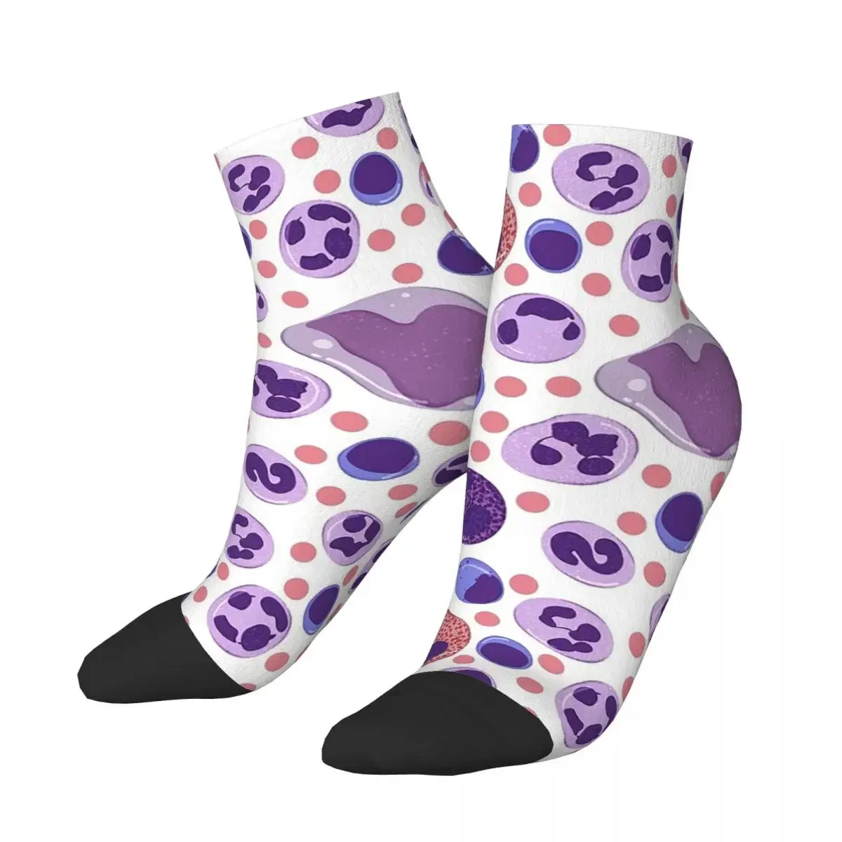 Large White Blood Cell Pattern Socks Harajuku Sweat Absorbing Stockings All Season Socks Accessories for Unisex Gifts