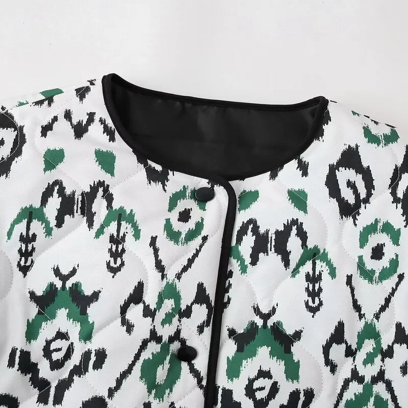 Printemps 2024 femmes polyvalent rond Ne imprimé Jaet vêtements d'extérieur coupe ample longueur régulière autre matériau 00% fente latérale