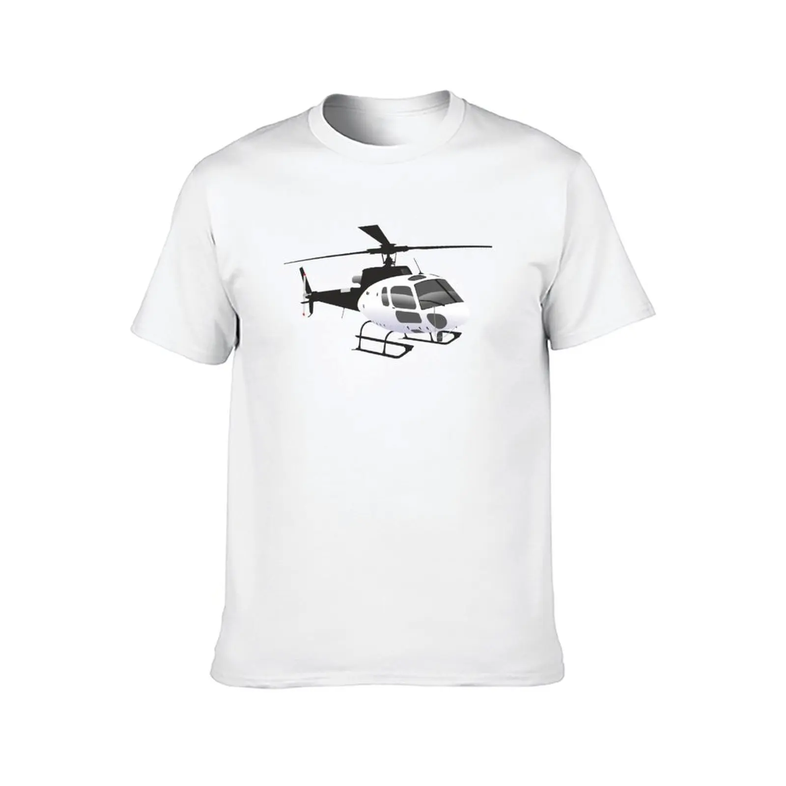 أبيض وأسود هليكوبتر تي شيرت رجل تي شيرت عالية الجودة الفاخرة العلامة التجارية تي شيرت رجل القطن تي شيرت #2