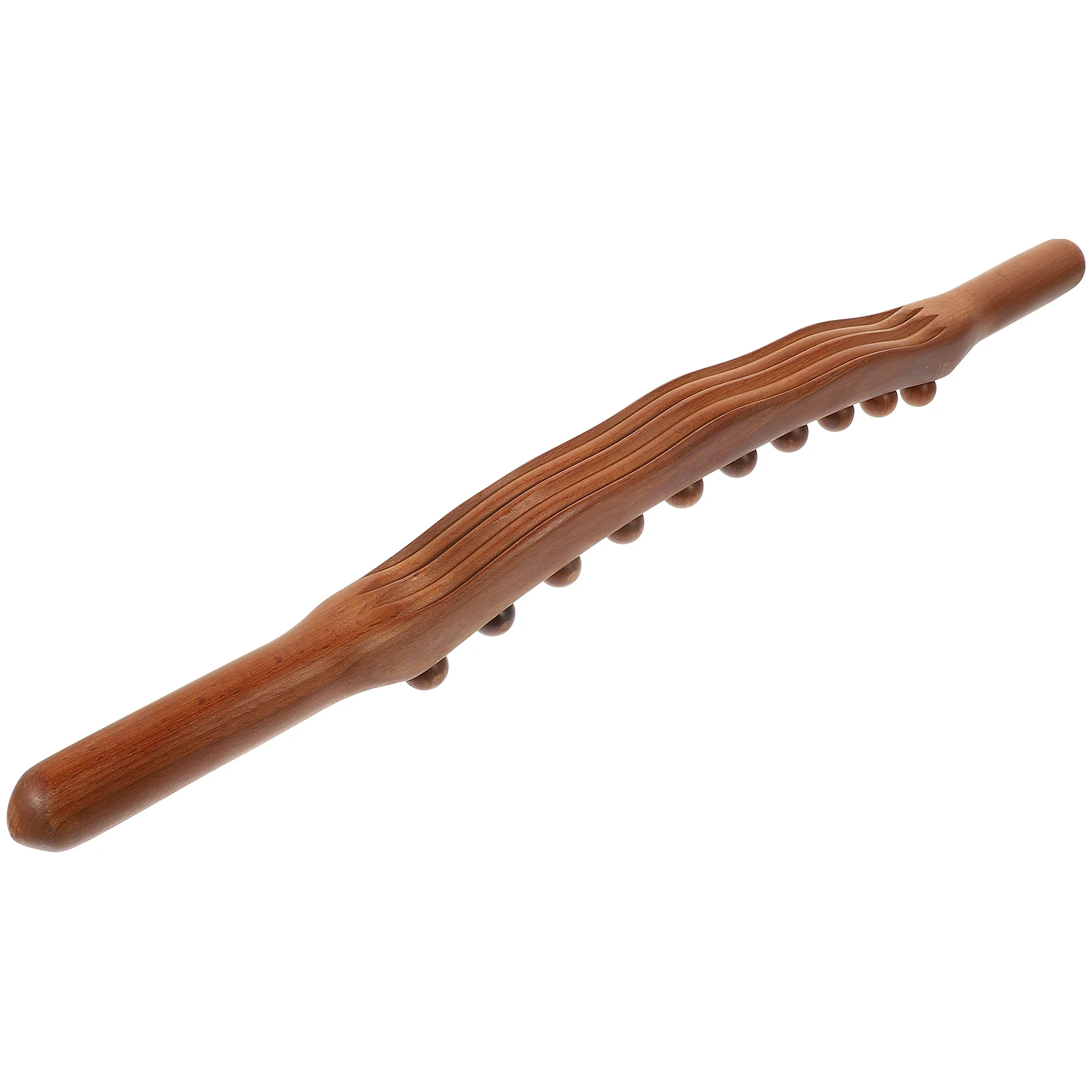 

20 Beads Wood Massage Stick Round Beads Massage Tool For Back Neck Shoulders Whole Body Muscle Relaxation Gua Sha Scraping Stick