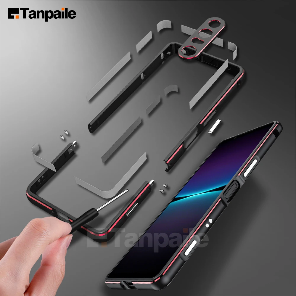 Luksusowe, ultracienkie aluminiowe etui do Sony Xperia 1 5 10 IV Pro-i III metalowa obudowa z zamkiem błyskawicznym zderzak FUNDA