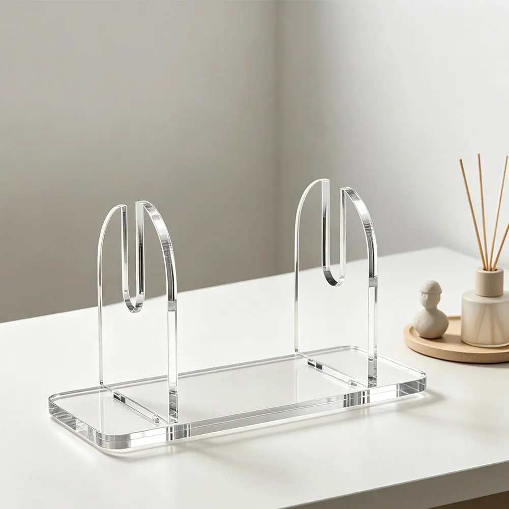 Acrylic Fan Display Stand Compatible with Standard Folding Fans Transparent Holder for Wedding Receptions Exhibition Areas
