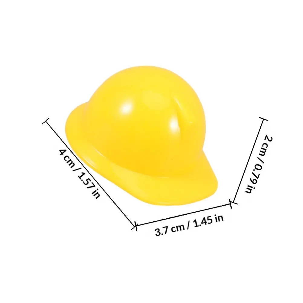 20Pcs Mini Yellow Red Construction Tiny Hard Hat for Party Favors Craft Supplies Dollhouse Scenes Play Sets Miniature