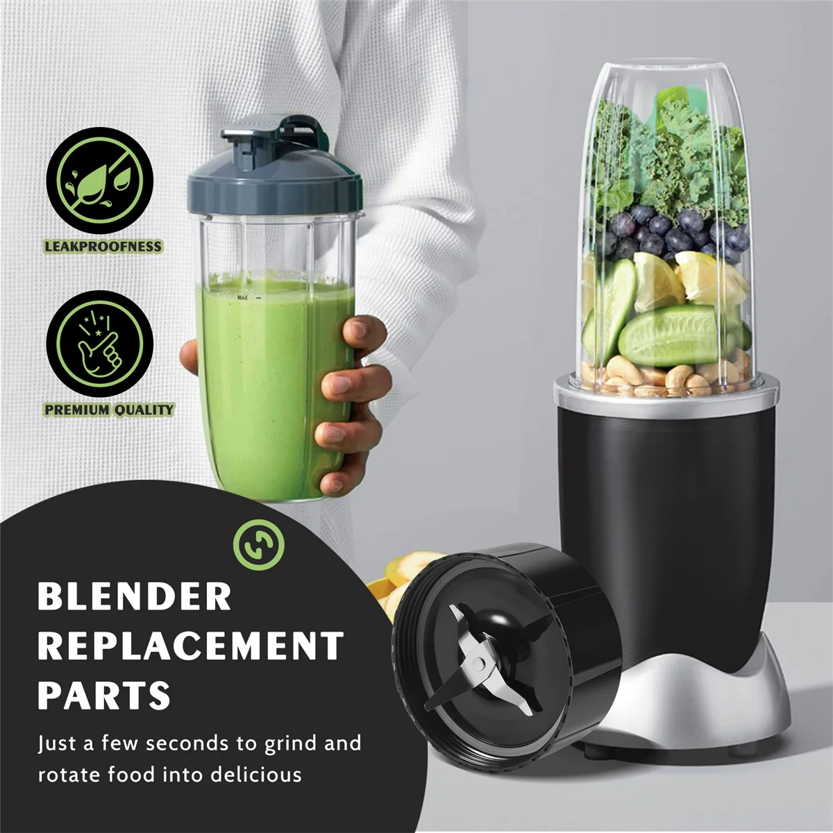 A86I-Сменные крестообразные и плоские лезвия — запасные части с дополнительными 4 прокладками для блендера, соковыжималки, миксера мощностью 250 Вт