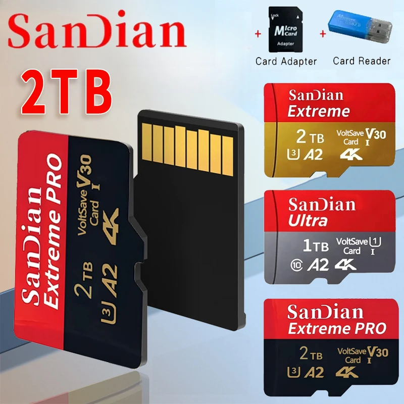 Scheda Micro TF/SD ad alta velocità da 128 GB 256 GB Classe 10, U3, V30, A2 Mini schede Sotorage grandi per laptop/smartphone/Mac