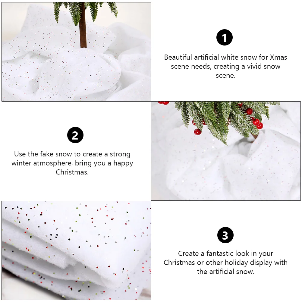 Snow Cotton Xmas Scene Needs Fake Decor Party Winter Carpet Christmas Prop Supply Silk Floss Artificial