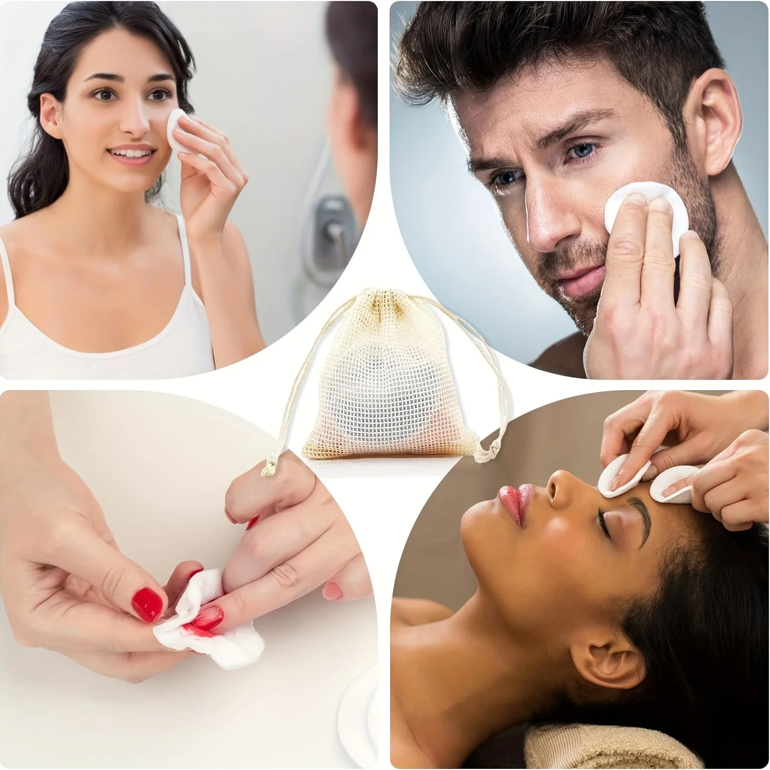 10 dischetti struccanti riutilizzabili, una delicata spugna detergente per il viso adatta a tutti i tipi di pelle, inodore, strumento di bellezza