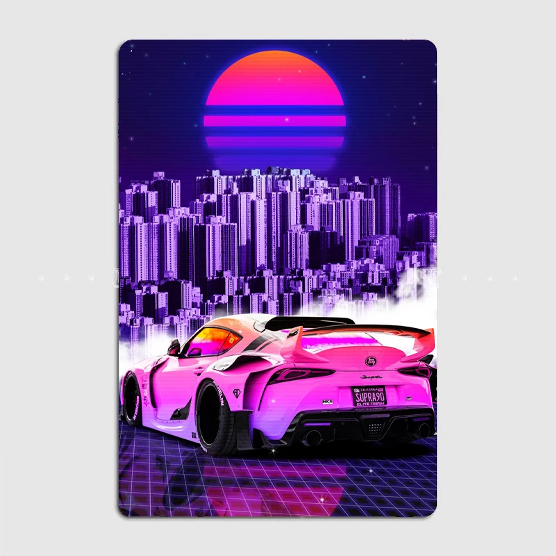 

Supra ночной металлический постер, украшение для гаража, гостиная, кинотеатр, фотопостер