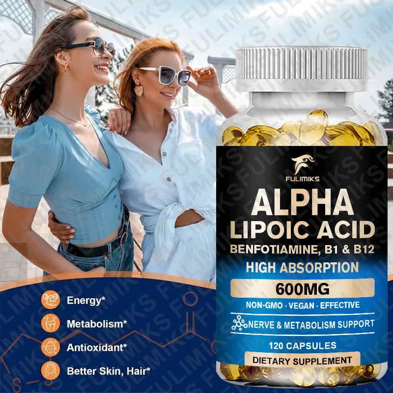 Liposomale Alpha-Liposäure 600 mg Kapseln, ALA-Ergänzung, Alpha-Liposäure für Antioxidantien, Nerven, Energie 120 Kapseln