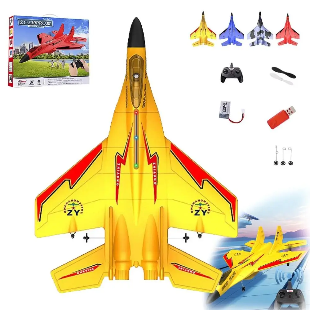 ZY-530 2.4ghz Rc Remote Control Fighter Plane Foam USB Charging Remote Control Fighter Jet Electric With Colorful Lights