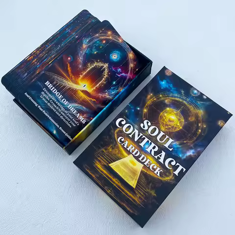 Tarot Deck, Soul Contract Oracle Cards, Spirit Messages Cards, Soul Tarot Deck, Mysterious Information Cards，12x7cm, 56-Cards
