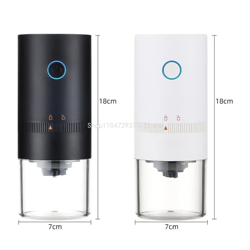 1 قطعة مطحنة القهوة الكهربائية المحمولة USB-C قابلة للشحن مطحنة الفول الهادئة لإسبريسو المنزل مكتب السفر استخدام أجزاء ماكينة القهوة