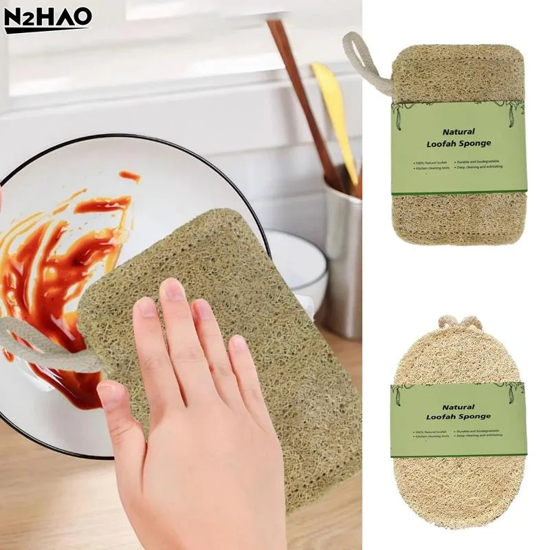 Loofah Dish Sponge Scouring Pad Luffa Dish Towel Washing Cloth Sponge Loofah Scrub Pad Dish Pot Oil Stain Removing Scrubber