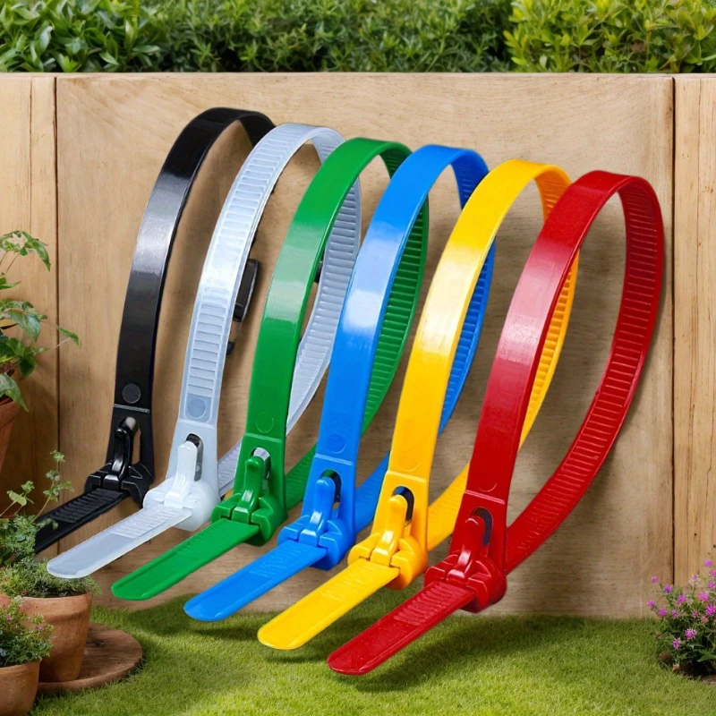 

100 шт./пакет, многоразовые самоблокирующиеся кабельные стяжки, аксессуары для управления шнуром, разные цвета, органайзер для кабеля, кабельные стяжки, простые в использовании