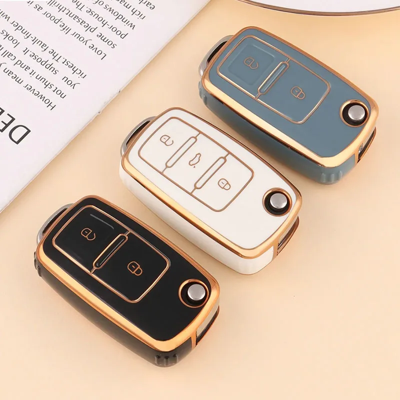 3 Buttons TPU Car Key Case Cover Shell Fob For VW Volkswagen MK4 Bora Golf 4 5 6 Jetta Passat Polo Bora Touran Skoda Seat