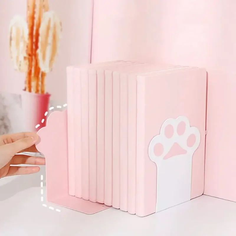 2 Stuks Creatieve Kat Paw Boekensteunen Kawaii Anti-Slip Boek Organizer Desktop Boek Ondersteuning Koreaanse Briefpapier School Kantoorbenodigdheden