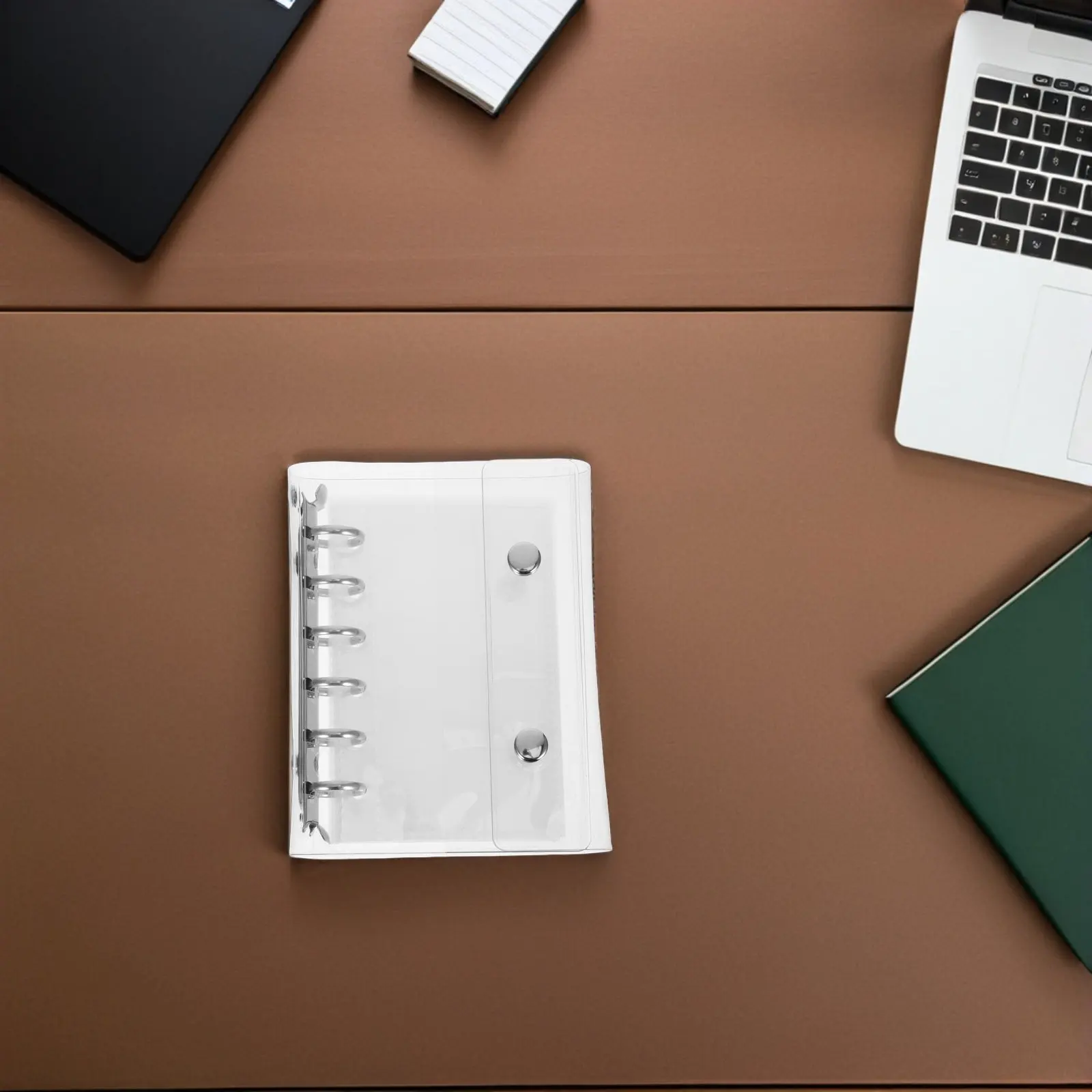 

A7 Soft PVC Binder Cover Clear Transparent 6 Ring Snap Closure Loose Leaf Notebook Cover for Journal Planner Budget Cards Photos