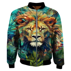 2024 New 3D Printed Jacket for Women Men Lion Pattern Jacket Personalised Kids Street Hip Hop Sports Jacket Spring and Autumn
