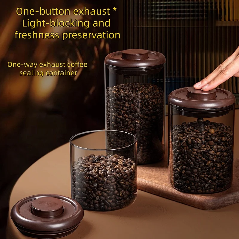 Vacuum seal jar Coffee bean storage container Air tight lid food storage jar Moisture proof air extraction tea storage jar