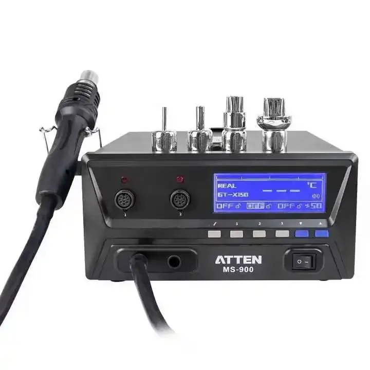 ATTEN MS-900 900W 4-in-1 Desoldering Hot Air Gun Rework Soldering Iron Suction Tin Gun Pick up Pen Desoldering Soldering Station