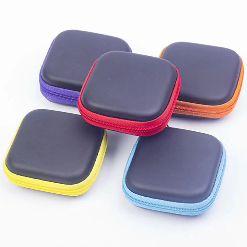 헤드폰 이어폰 이어버드용 스퀘어 포켓 하드 케이스 보관 가방, TF SD 카드 이어폰 액세서리