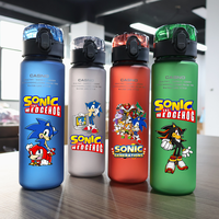 Sonic The Hedgehog 560ML Cartoon Water Bottle Drinking Children Plastic Large Capacity Portable Outdoor Sports Water Bottles