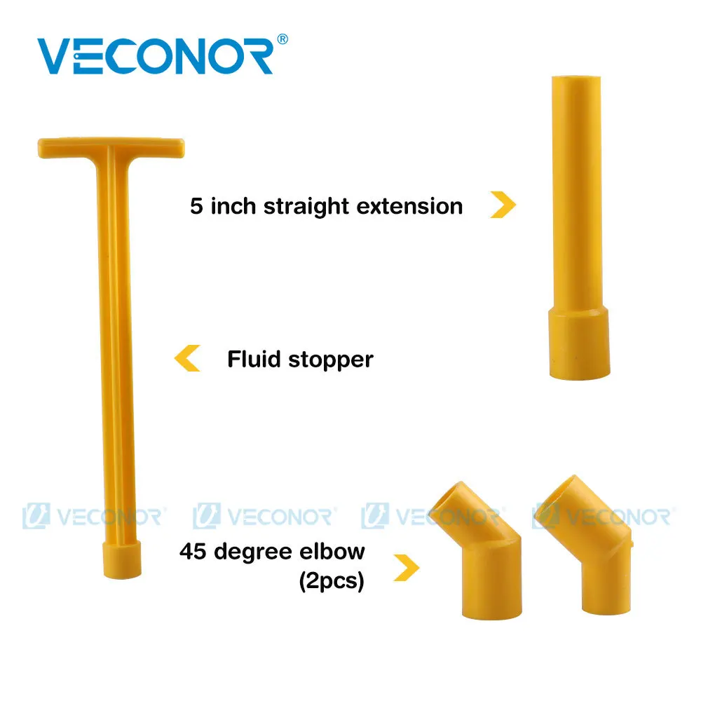 Kit de funil de enchimento de líquido refrigerante para radiador de carro, conjunto de funil de plástico para líquido refrigerante automotivo,