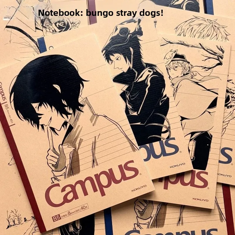 Bungo Stray Dogs Anime Cartoon Niedliches Schüler-Notizbuch Kawaii Personalisiertes 2D Schreibwaren Kraftpapier Liniertes Notizbuch Großhandel