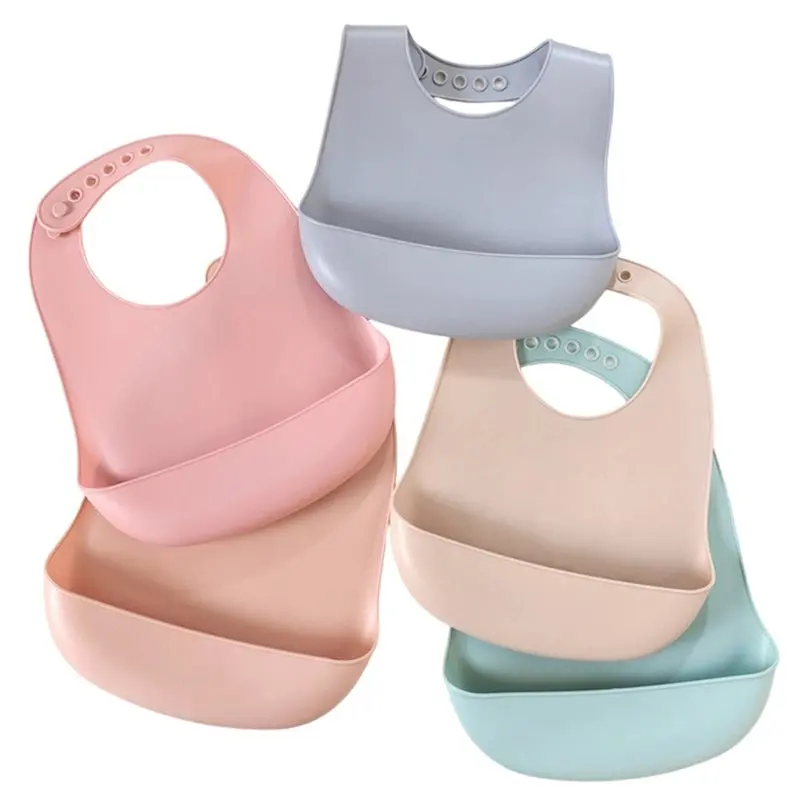 

Нагрудники для малышей ABJA-Silicone, водонепроницаемые, регулируемые, без BPA, набор из 4 силиконовых нагрудников для малышей