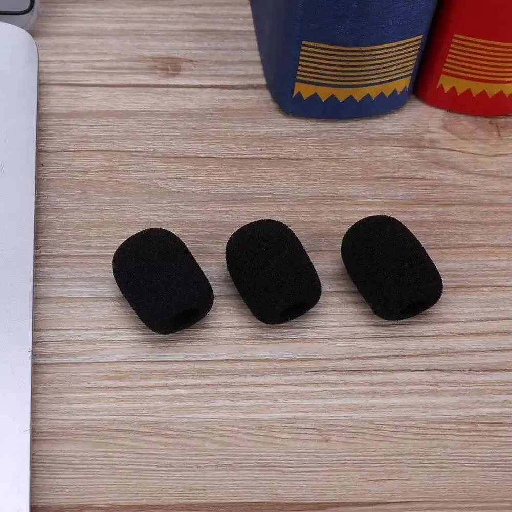 10Pcs Black Mic Protector Replacement Headset Foam Covers Windscreen Windshield Sponge Covers Microphone Cover for Meeting Mic