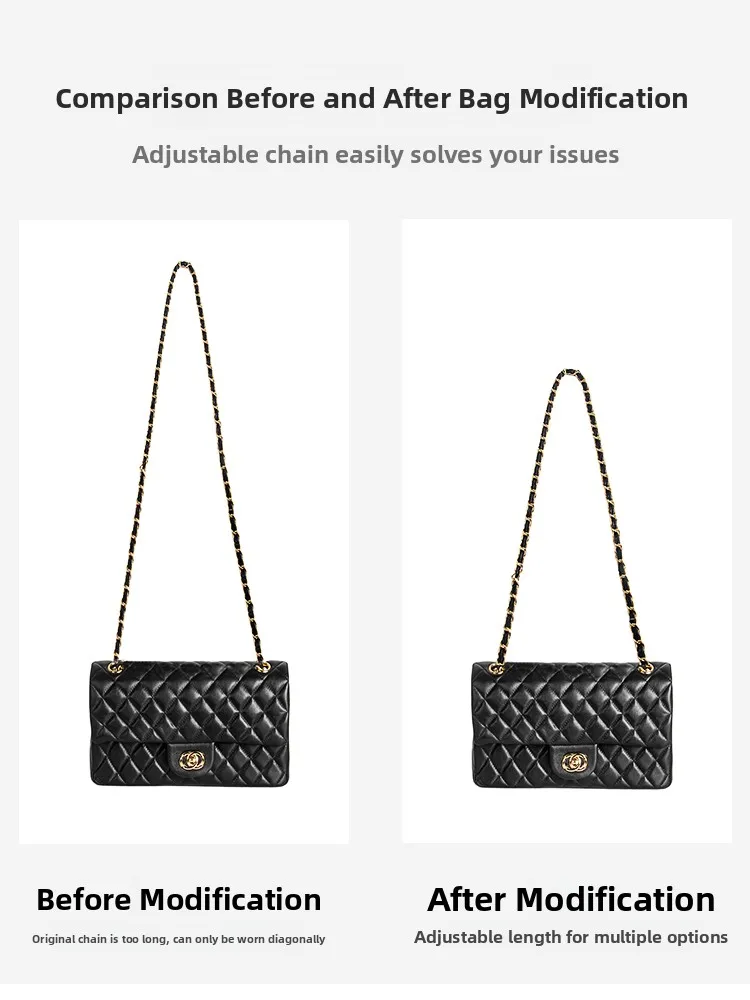 Adjustable Chain Length Shortening Buckle for  CF Bag Modification Titanium Steel Bag Chain Accessory Fixed Diy