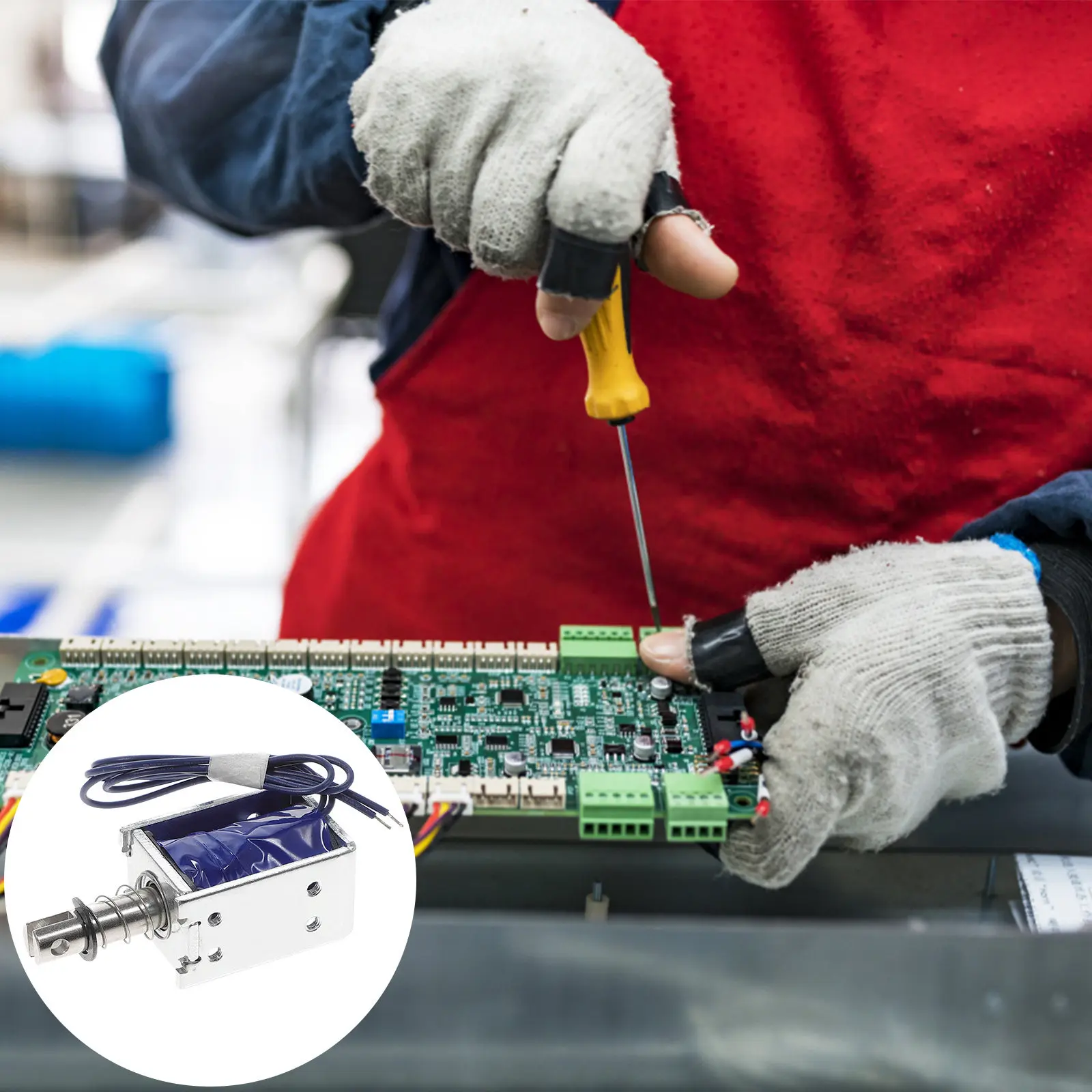 

Электромагнитный соленоид 12В DC 1.2А, линейный актуатор толкающего/тянущего типа для торговых автоматов, механического оборудования, транспорта