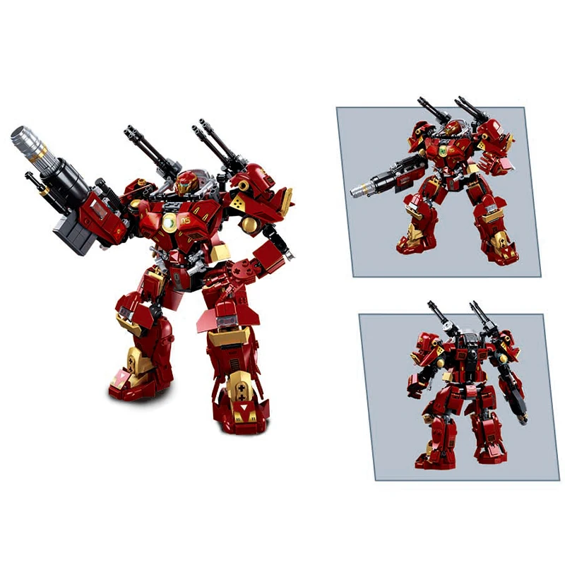 2024 Super hero Mech Series Red War Machine Buster Hulkbuster Armor Model Building Blocks Classic Marvel Movie Bricks Toys Gifts