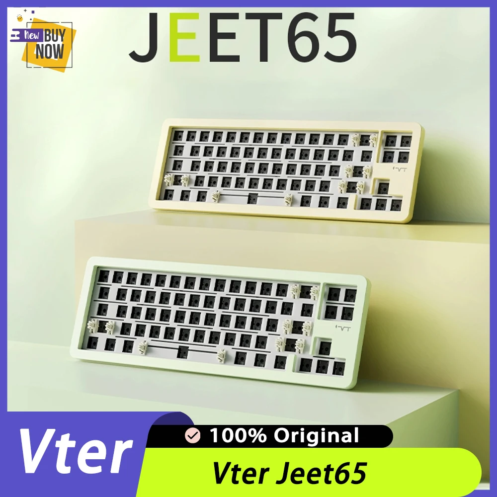 Vter Jeet65 سبائك الألومنيوم مجموعة لوحة المفاتيح الميكانيكية بلوتوث مجموعة لوحة المفاتيح اللاسلكية ثلاثي الوضع دعم عبر ألعاب الكمبيوتر الهدايا الرياضة الإلكترونية #1