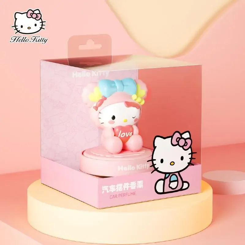 Cute Cartoon Hello Kitty Car Aromatherapy Kawaii Anime Car Decoration Ornament Accessories Air Outlet Car Accessories Toys Gifts