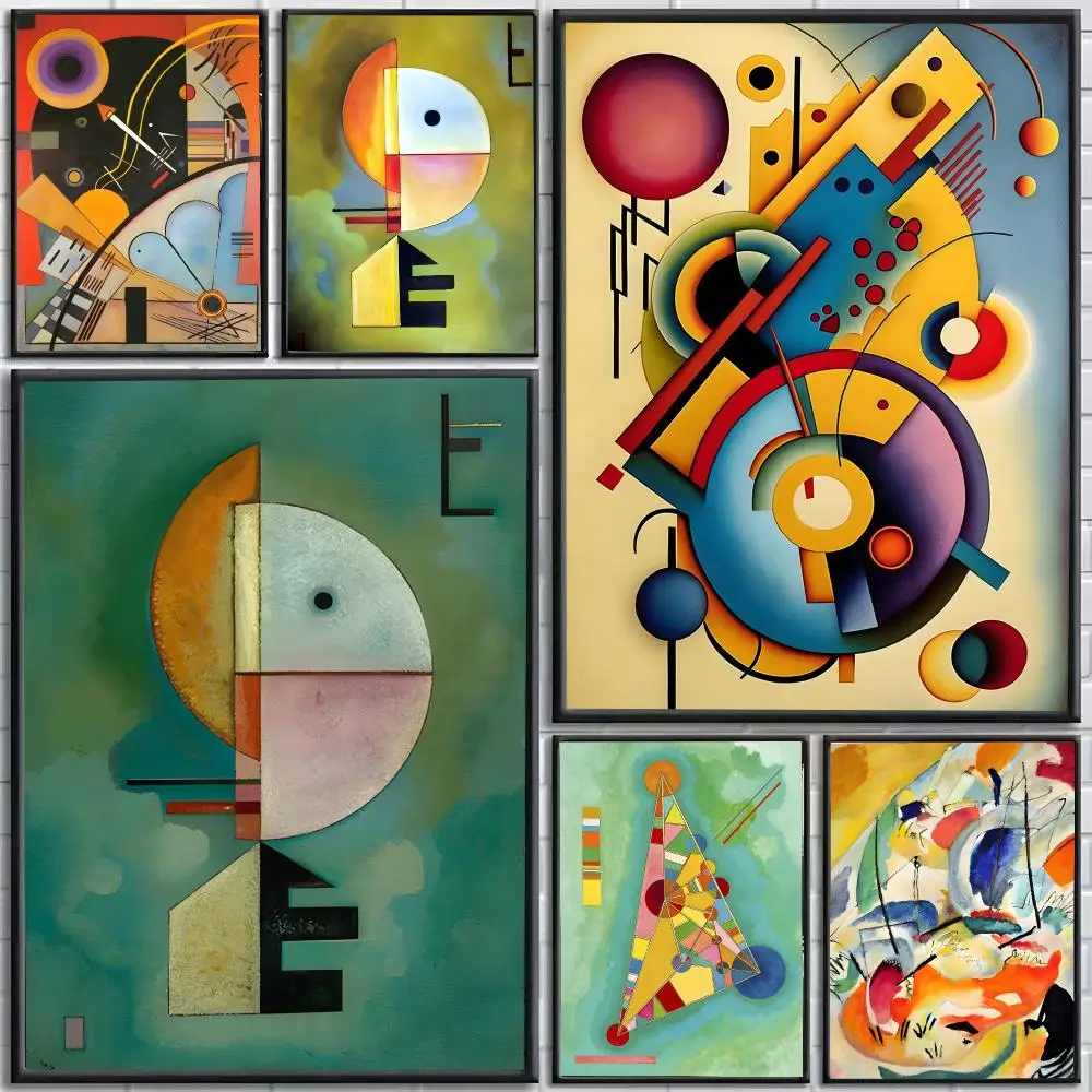 Wassily Kandinsky Poster Self-Adhesive HD Mural Wall Decals, Living Room Bedroom Home Decor Gift