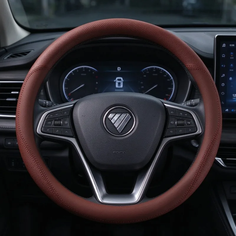 For Foton O+D Type Steering Wheel Cover,Nappa Leather,Stylish,Anti-slip,Comfortable,Durable,37-38cm,Car Accessories
