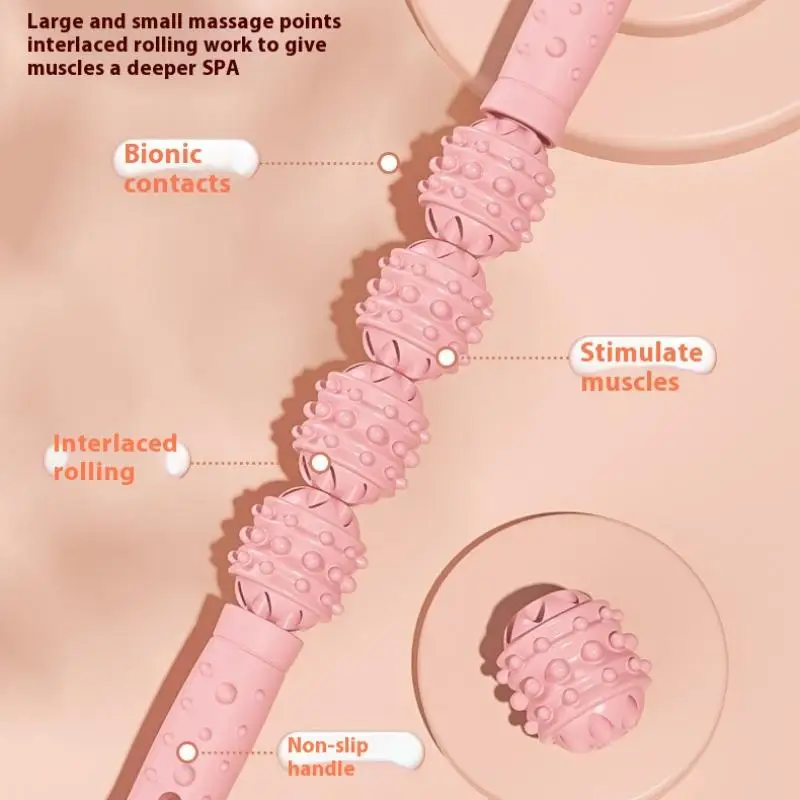 والعتاد عصا تدليك اليوغا العميق العضلات الاسترخاء تدليك رمح التدريب الشخصي فآسيا الأسطوانة البلاستيك عصا دوارة رمح اللياقة البدنية