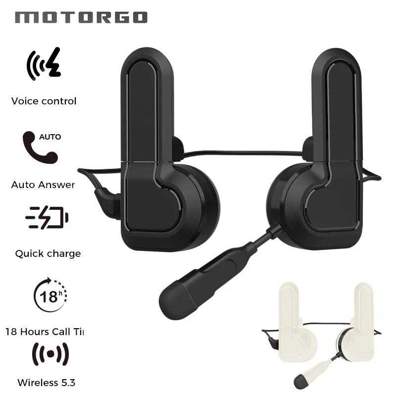 

Motorcycle Bluetooth Helmet Headset Double Ears Voice Control Hands-Free Call BT5.3 Waterproof HeadphonesMusic Microphone Player