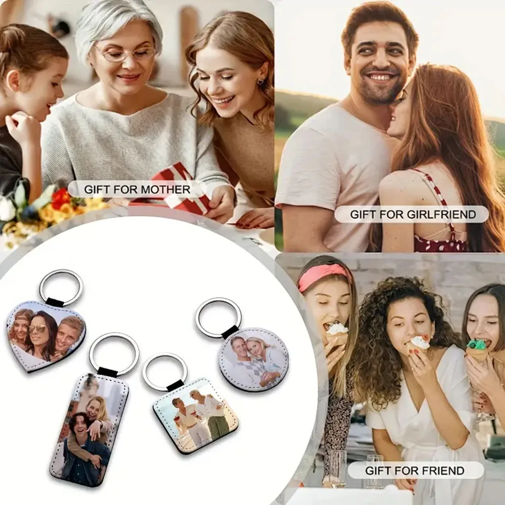 سلاسل المفاتيح الجلدية المخصصة بأشكال مختلفة كما المعلقات الرئيسية مع صور مخصصة إرسال هدية عائلية لصديق بالجملة