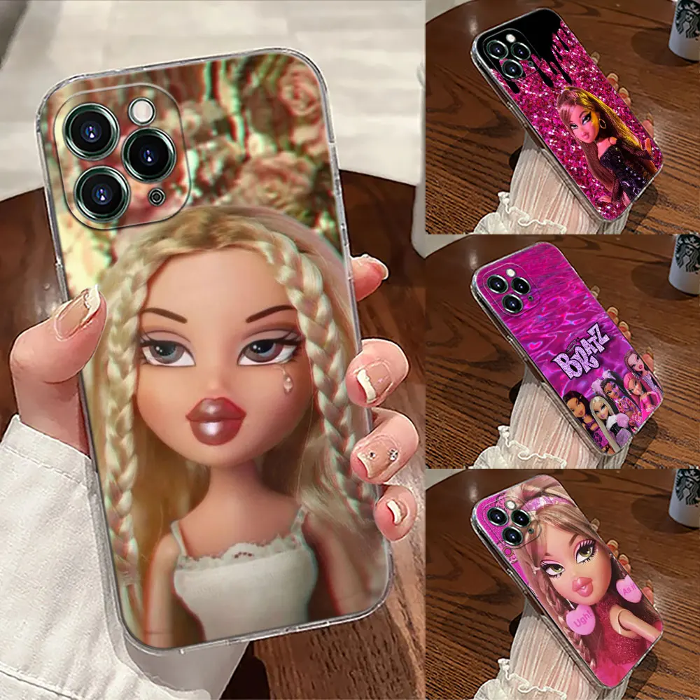 

Bratzs Dolls Smiling Transparent Phone Case For iPhone 17 Pro Max 17E 11 12 13 14 15 16 Pro Max Plus 17 Air 16E 7 XS Soft Cover